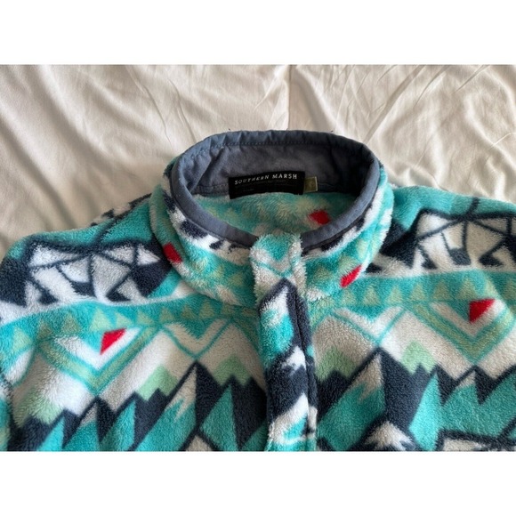 Youth Fairbanks Pullover in White & Teal by Southern Marsh Youth Size Large EUC - Picture 6 of 16